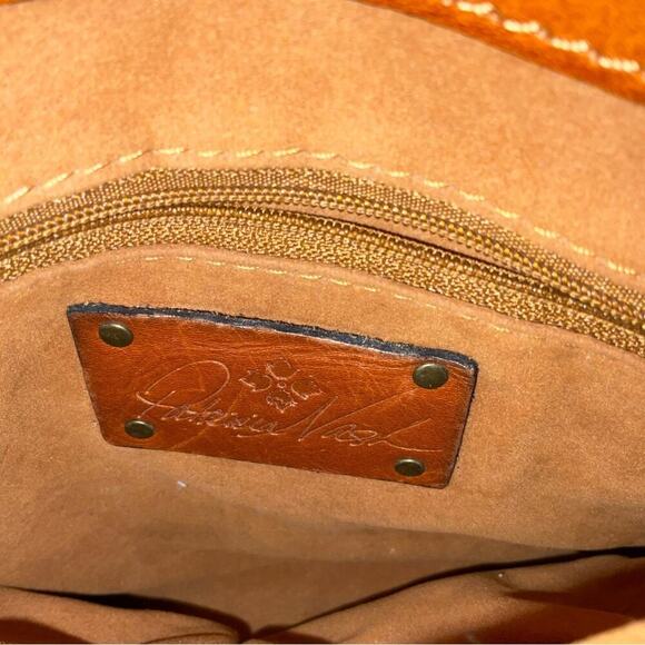 Patricia Nash Prizzi Tooled Brown Leather Crossbody Bag EUC! - Picture 10 of 13